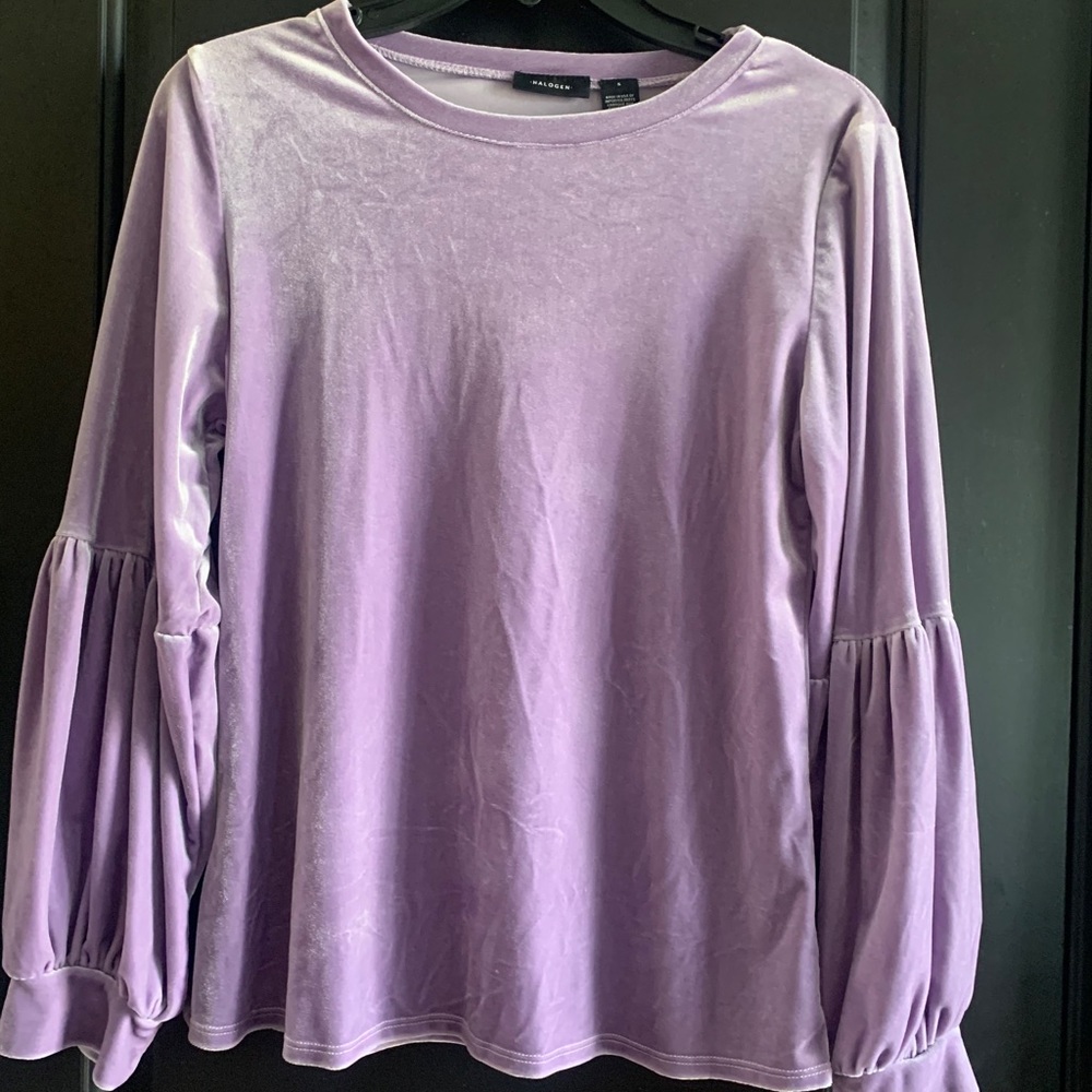 Halogen lavender velvet blouse